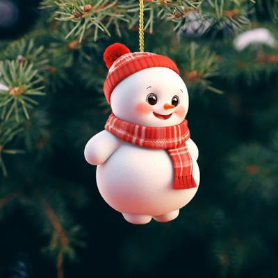 Vianočná ozdoba 2D kreslený tvar snehuliaka závesná dekorácia so šnúrkou slávnostná atmosféra vianočná výzdoba