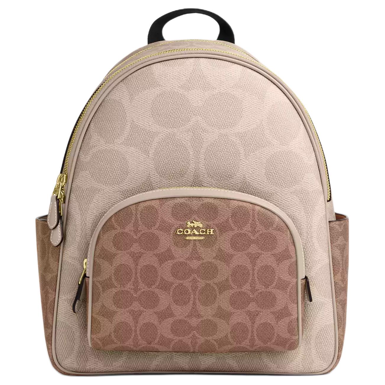 

Рюкзак Coach Court 28 Кольоровий Блок Класичний Логотип Покритий Канвас Великий Жіночий рюкзак Піщано-коричневий CZ771-IMXI9 Basic Set (Bag+Dust Bag)
