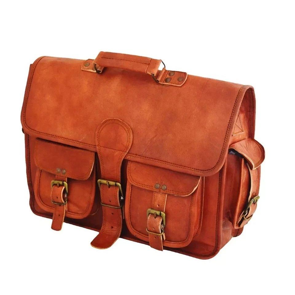 Handmade  Leather Laptop Messenger Bag for Men Satchel Office Bag Newd