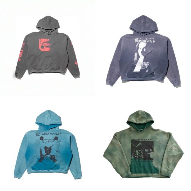 ERD Sad Rich Kid Lip Print Letter Oversized Hoodie Men Women