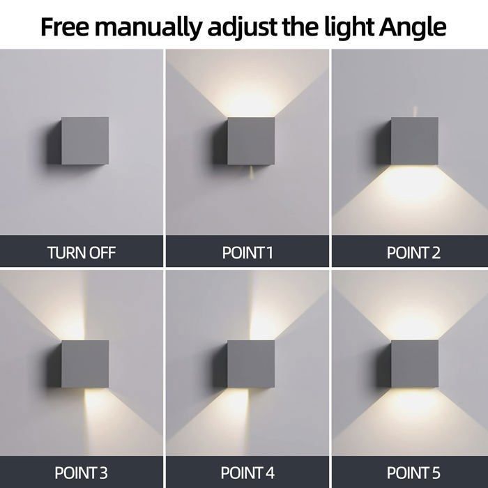 Applique murale led - fupe - moderne - ip65 - aluminium - économie d'énergie