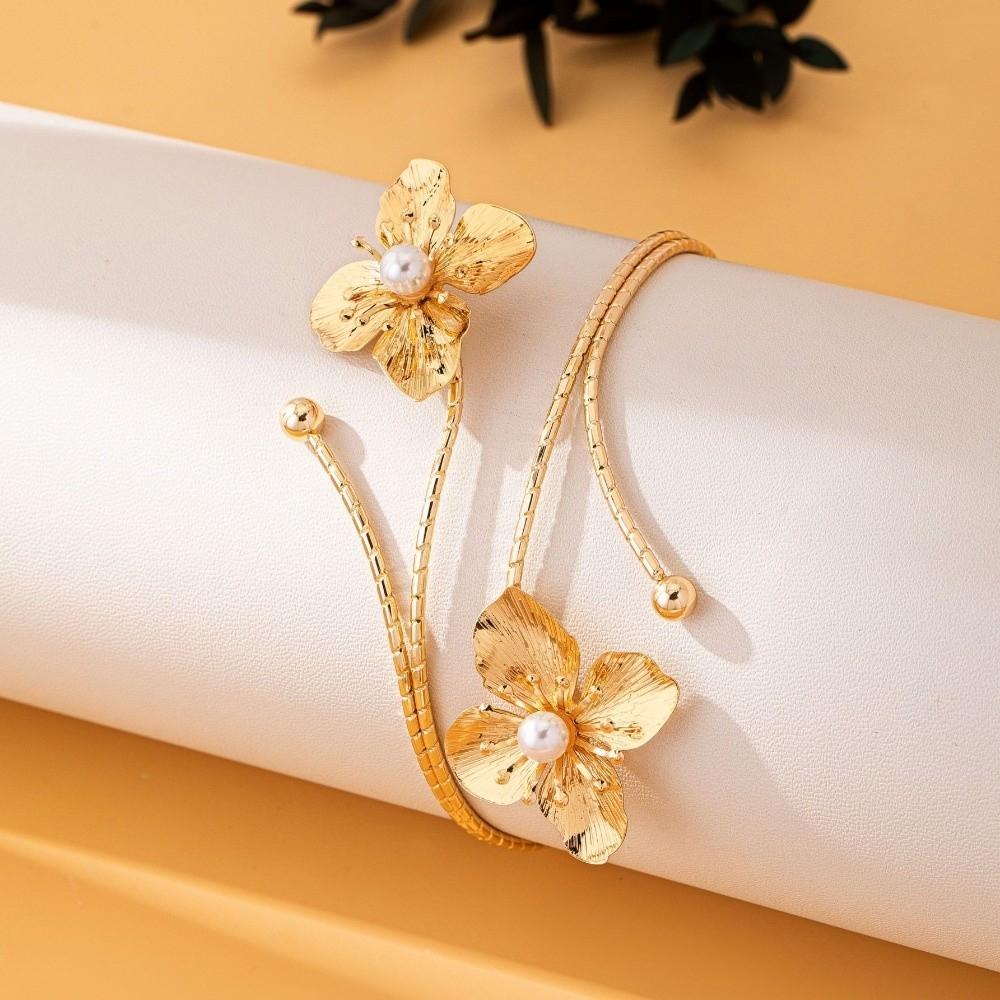 Tropföl Blumen Armband Bohemian Armband Exquisiter Offener Armreif Urlaub