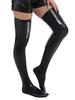 Calze Lucide da Donna in Ecopelle PU Sexy Sopra il Ginocchio Modellanti Monocolore Abbigliamento da Ballo per Nightclub Calza da Donna Collant Slim