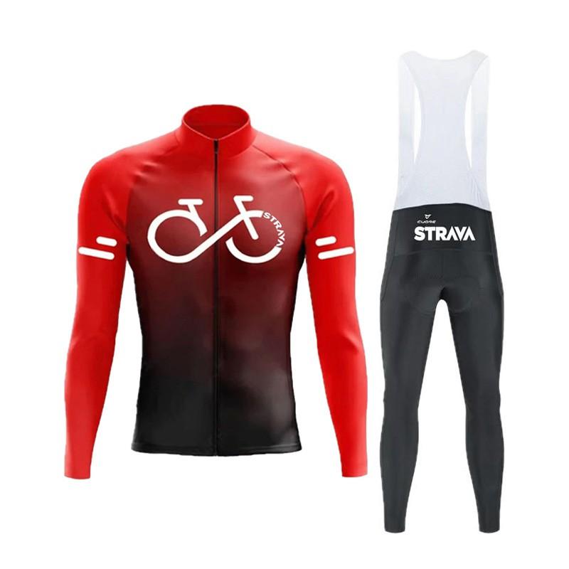 Unisex Long Sleeve Cycling Jersey Set Mountain Road Bikes Quick-Dry Performance Apparel