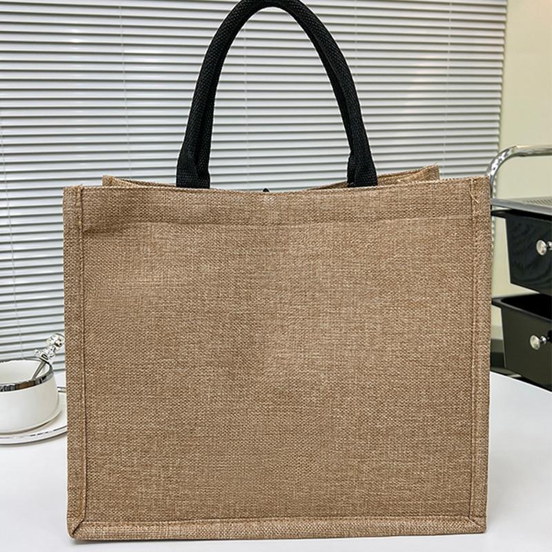 Tote Tote Woven Bag Women 2025 New Hand-painted Pattern Letter Tote Canvas Bag Shopping Bag Tote Bag