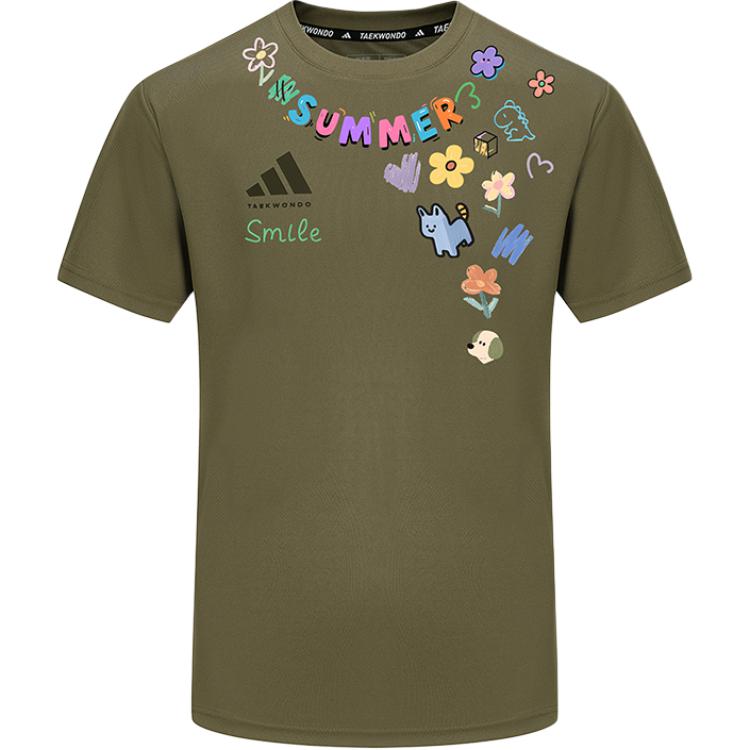 

Adidas Футболка унисекс с ручной росписью граффити, с принтом кошки, собаки и цветов, спортивная, повседневная, с круглым вырезом и коротким рукавом ADICLTS24CTKP-OSSO-027 XL