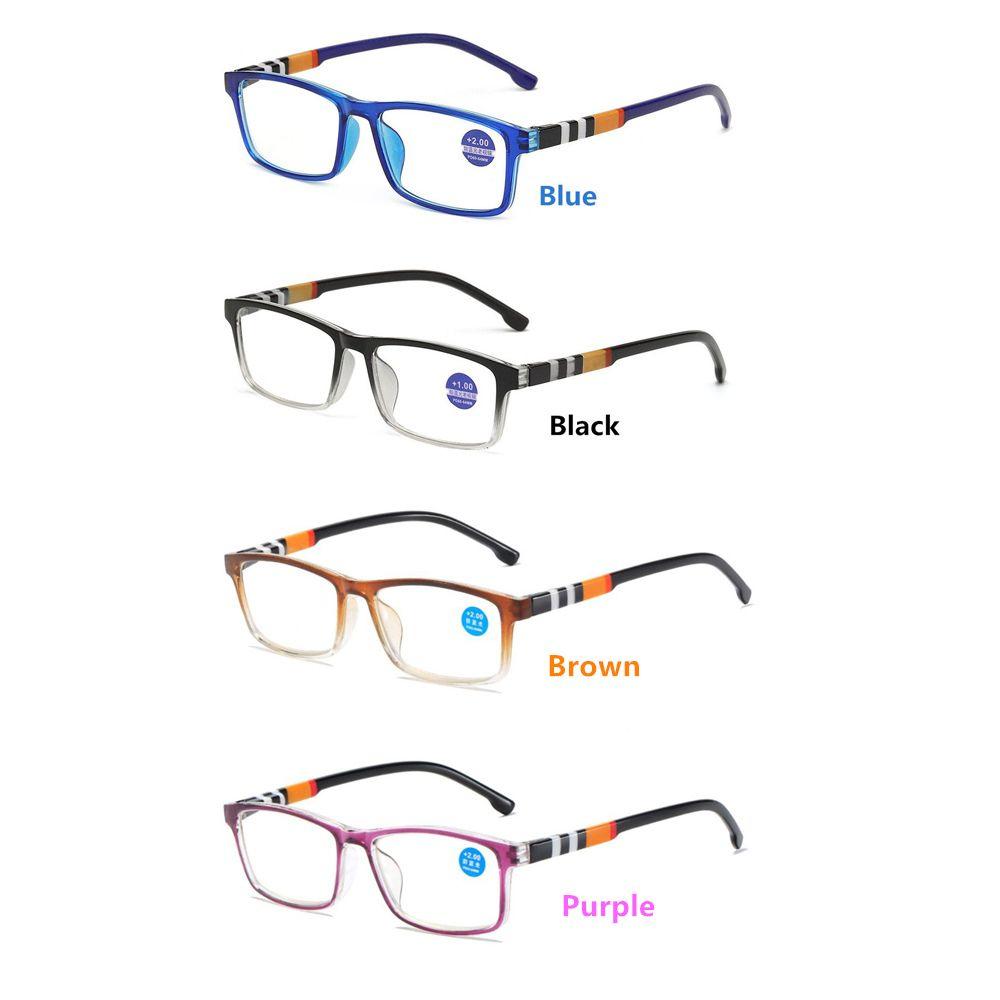 New Anti-Blue Light Reading Glasses for Women Men Fashion Striped PC Frame Readers Eyewear Eye Protection Presbyopia Eyeglasses