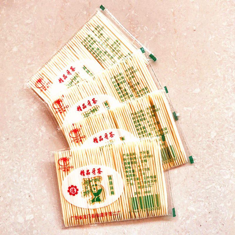 100pcsbag Bamboo Toothpick Disposable Natural Toothpicks Fruit Sticks Sharp