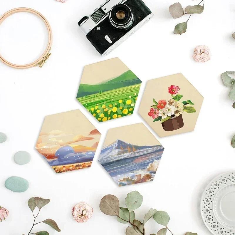 1-15cm Blank Wood Hexagon Slices, Unfinished Hexagonal Wood Pieces for DIY Craft, Painting, Staining, Coaster Making, Home Decor