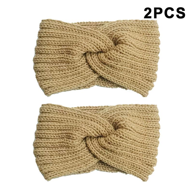 2Pcs Women'S Winter Warm Headbands - Thick Knit Ear Strap Hair Accessories Winter Headbands Cold Weather Gear Stylish Headwear