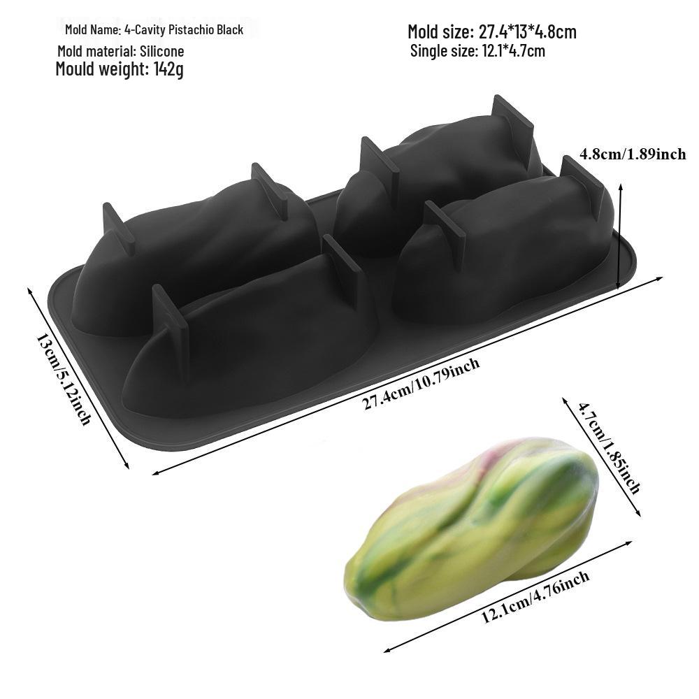 תבניות סיליקון לעוגות מוס פירות תלת-ממדיות: אגס, תפוח, אננס, אפרסק, דוריאן, פטל.