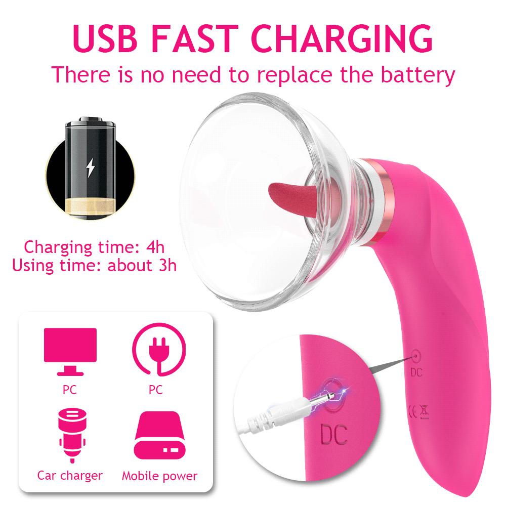 Clit Sucker Nipple Sucking Vibrator Tongue Licking Female Clitoris Vacuum Stimulator Oral Sex Toys for Women Erotic Masturbators