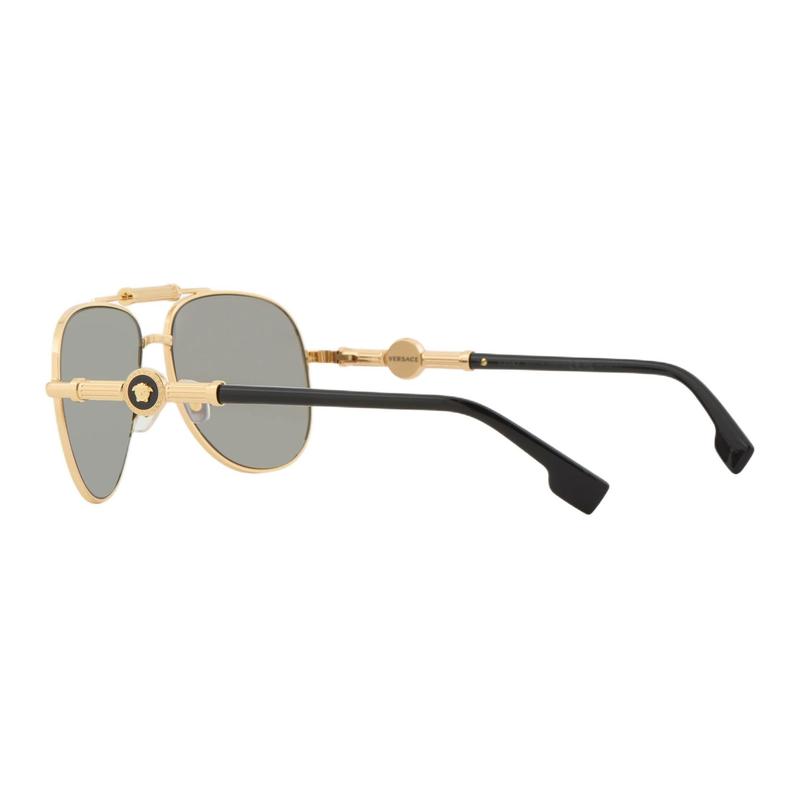 Versace Simple Luxury Design Metal Aviator Sunglasses Women's Gold 55942757 100132399319501-gold 59