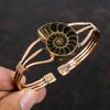 Ammonite Fossil Cuff Bracelet Copper Wire Wrapped Gemstone Bangle Adjustable Cuff Bracelet Handmade Stylish Bangle Copper Jewelry For Gifts