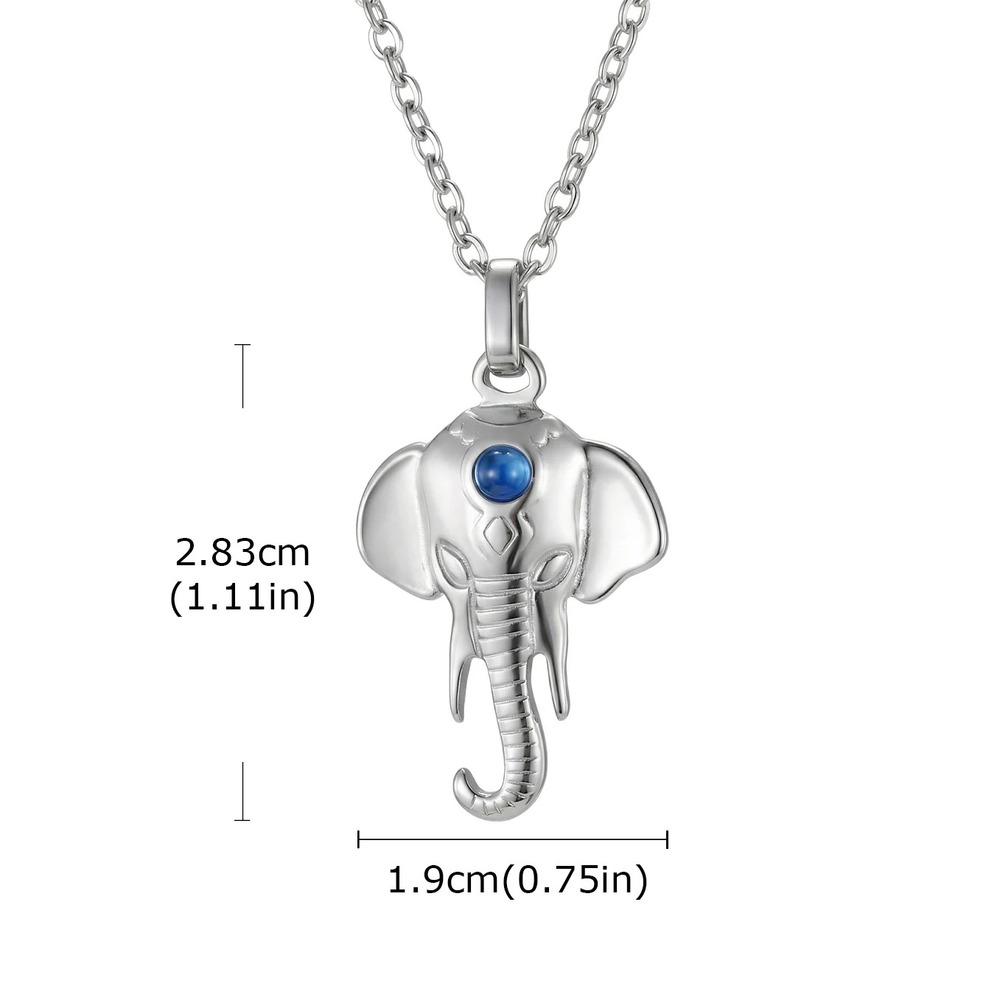

Vnox Men s Blue Stone Elephant Head Pendant O-chain Necklace, Stainless Steel Animal Waterproof Jewelry Longevity Strength Gifts 50cm