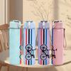 1PC Road Bike Stripe Vertical Layout 750ml Color Plastic Water Bottle Leakproof Flip Straw Lid For Sports Office Home Use