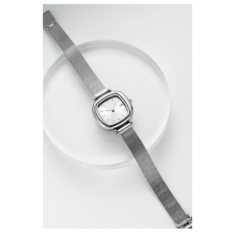 Watch for Women, Simple Temperament, Student, Small Dial, Thin Strap, Compact Square Mesh Chain, Niche Watch, Ladies Watch
