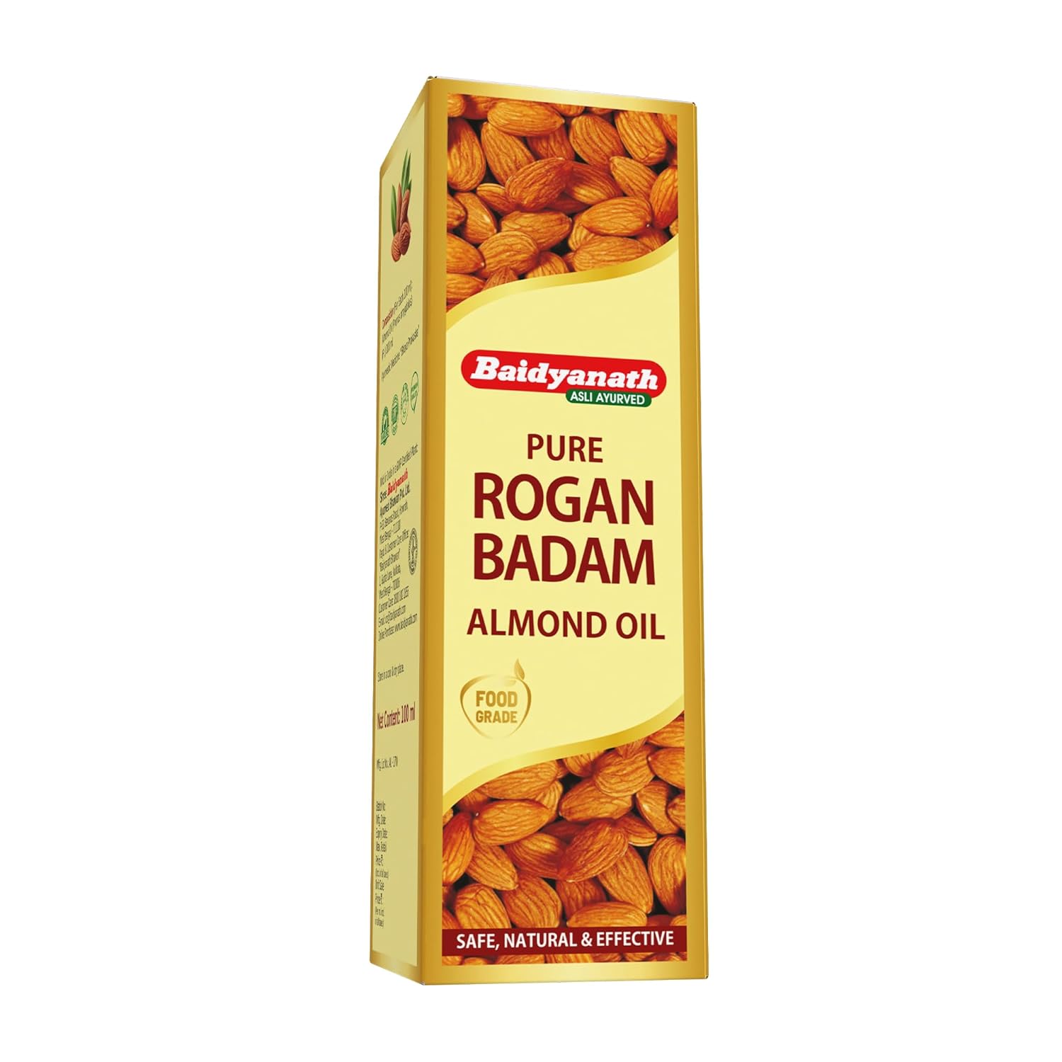 

Baidyanath Pure Rogan Badam Almond Oil 100 ml Pack of 1 | 100% Sweet Almond Oil for Hair, Skin & Daily Nutrition