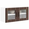 Wall Mounted Glass Cabinet LUCCA Brown Oak 80 X 31 X 40 Cm Particleboard