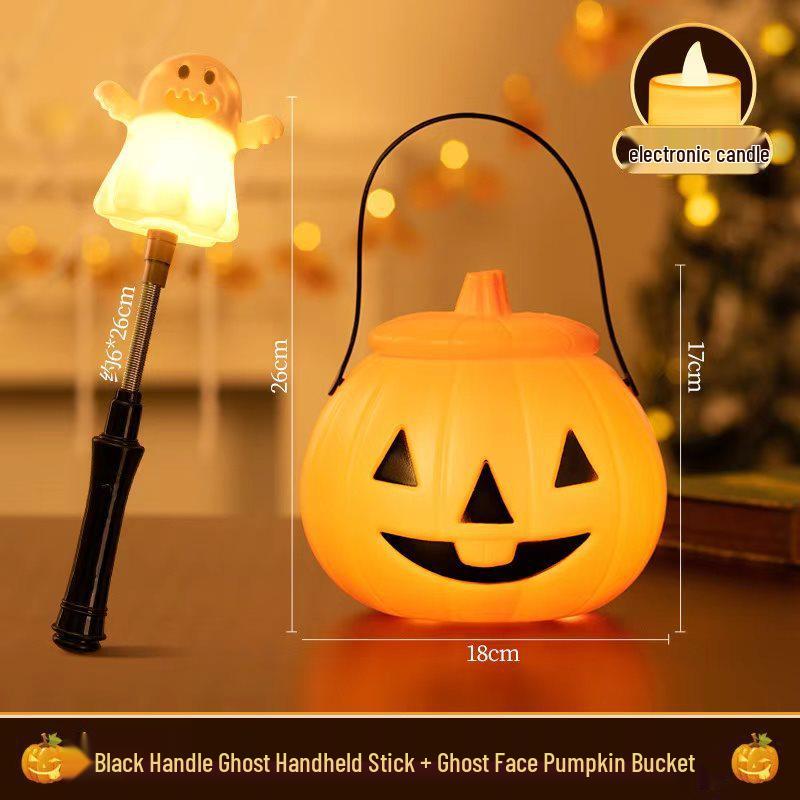 Halloween Pumpkin Lantern and Candy Bag with Luminous Effects for Trick-or-Treating