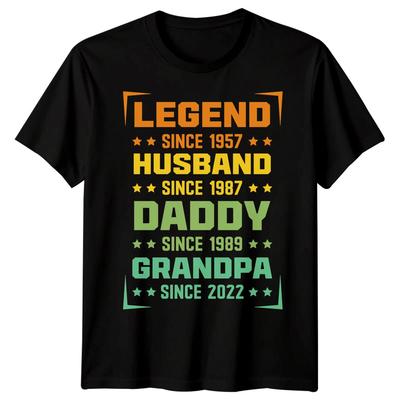 Personalisiertes Herren Legende Ehemann Papa Opa Lustiges Vatertag T-Shirt Tee1#FD