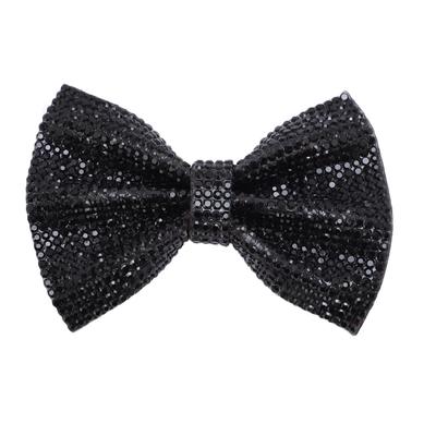 Toppa Termoadesiva Fiocco di Strass Decorazione Fiocco Delicato Retrò per Abbigliamento Borsa Giacca Scarpe Nero
