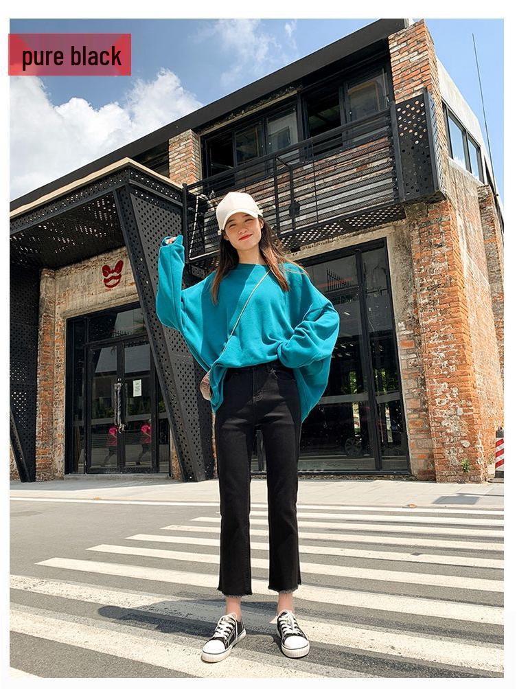 Women's Retro High-Waist Elastic Straight Jeans - Autumn 2021 Collection