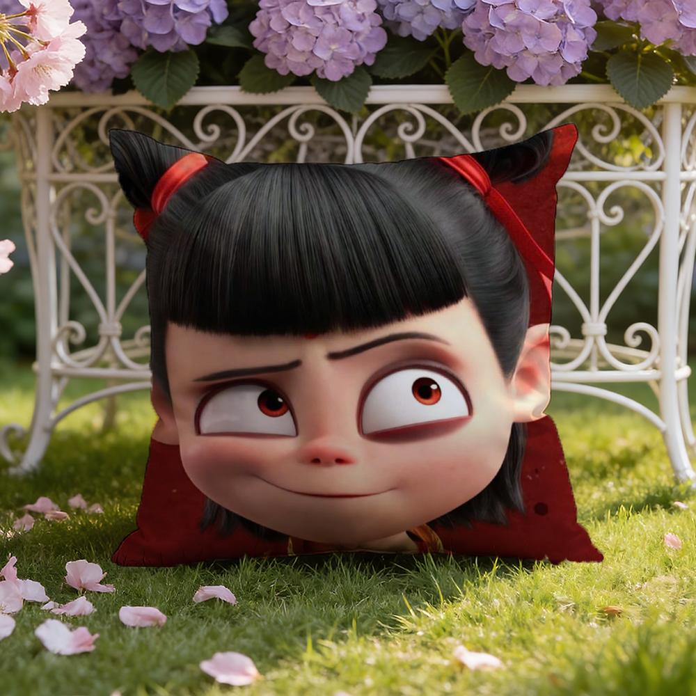 Animated Movie Nezha Cushion Cover Home & Car Dual-Scene Pillow Cover: Reversible for Premium Comfort
