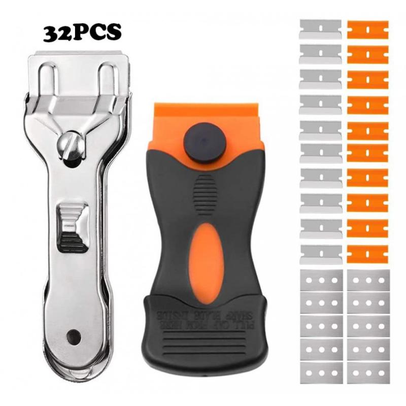 

32pcs Stainless Steel Scraper Tool Set With 30 Blades Removal Scraper For Scraping Glue Labels