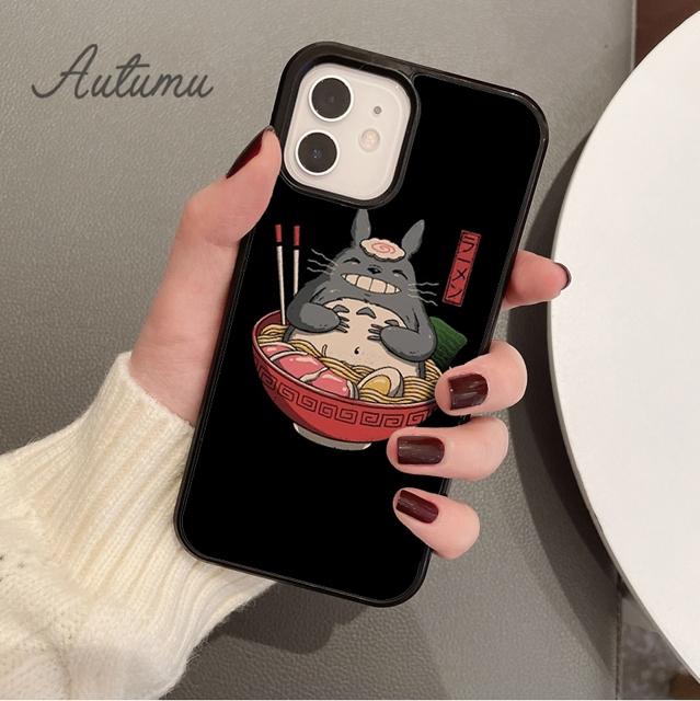 Japan Anime Cartoon Totoro Phone Case for iPhone 11 12 13 14 Pro Max Mini XR XS SE 2020 6S 7 8 Plus Samsung Galaxy S21 S22 Cover