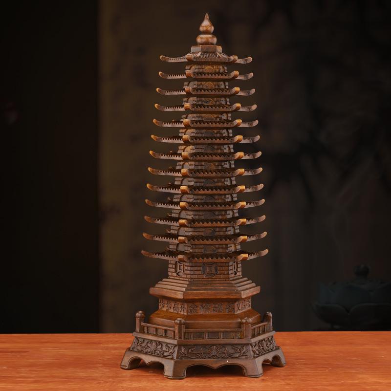 Wenchang Pagoda Resin Figurine: Thirteen-story Ornament for Living Room, Office, or Study Desk
