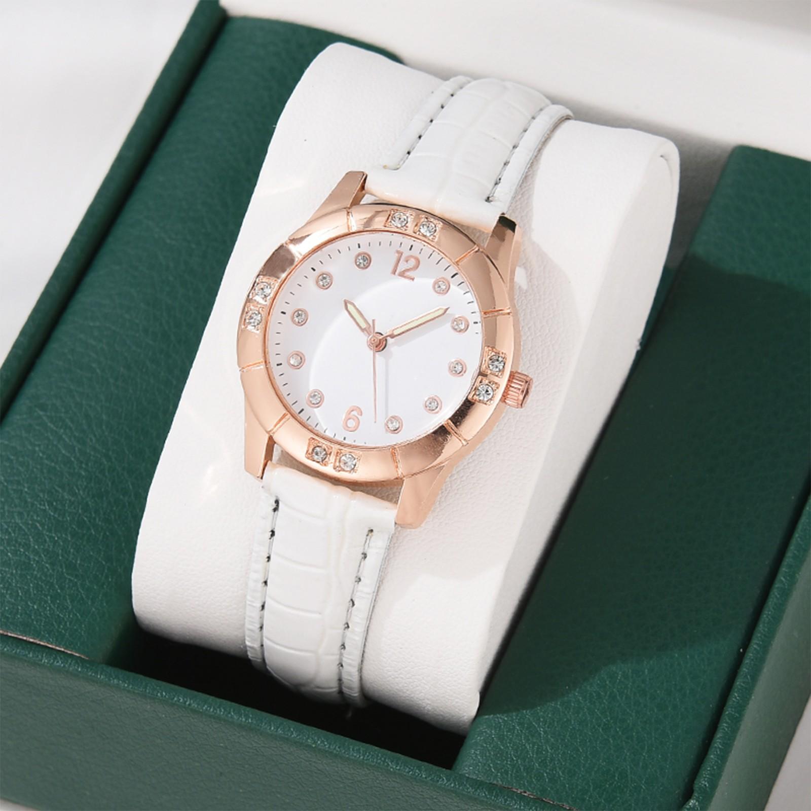 

Женские часы с кварцевым циферблатом, цифровые часы со светящимся указателем, часы для женщин и девочек One Size белый