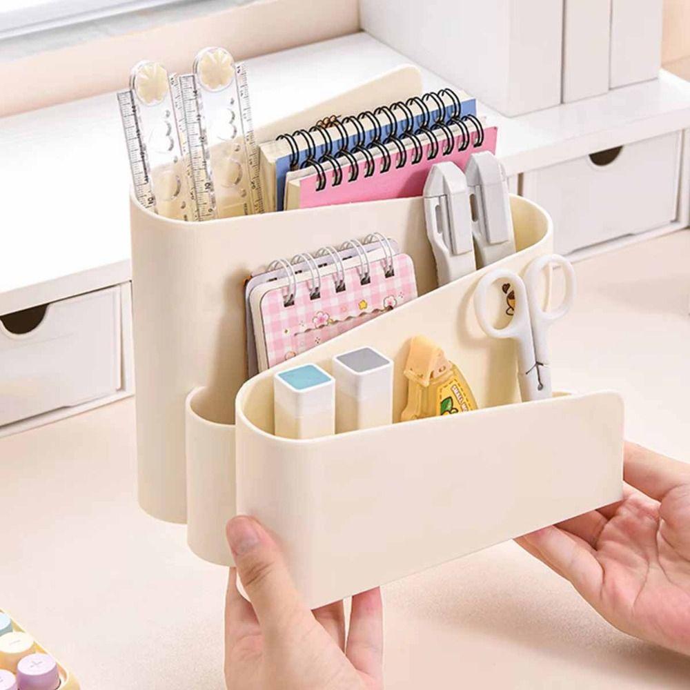 Large Capacity Desktop Pen Holder INS-Style Brush Storage Container Makeup Brush Holder  Household