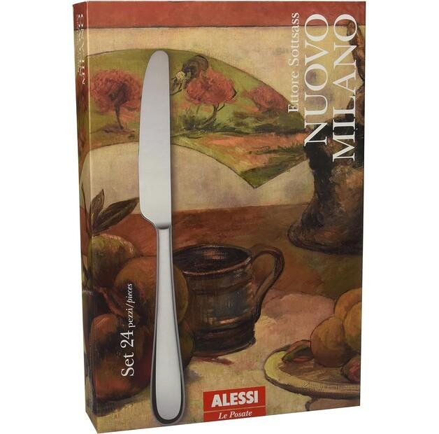 Alessi Nuovo Milano Cutlery Set, Monoblock, 24 Pieces (5180S24M)