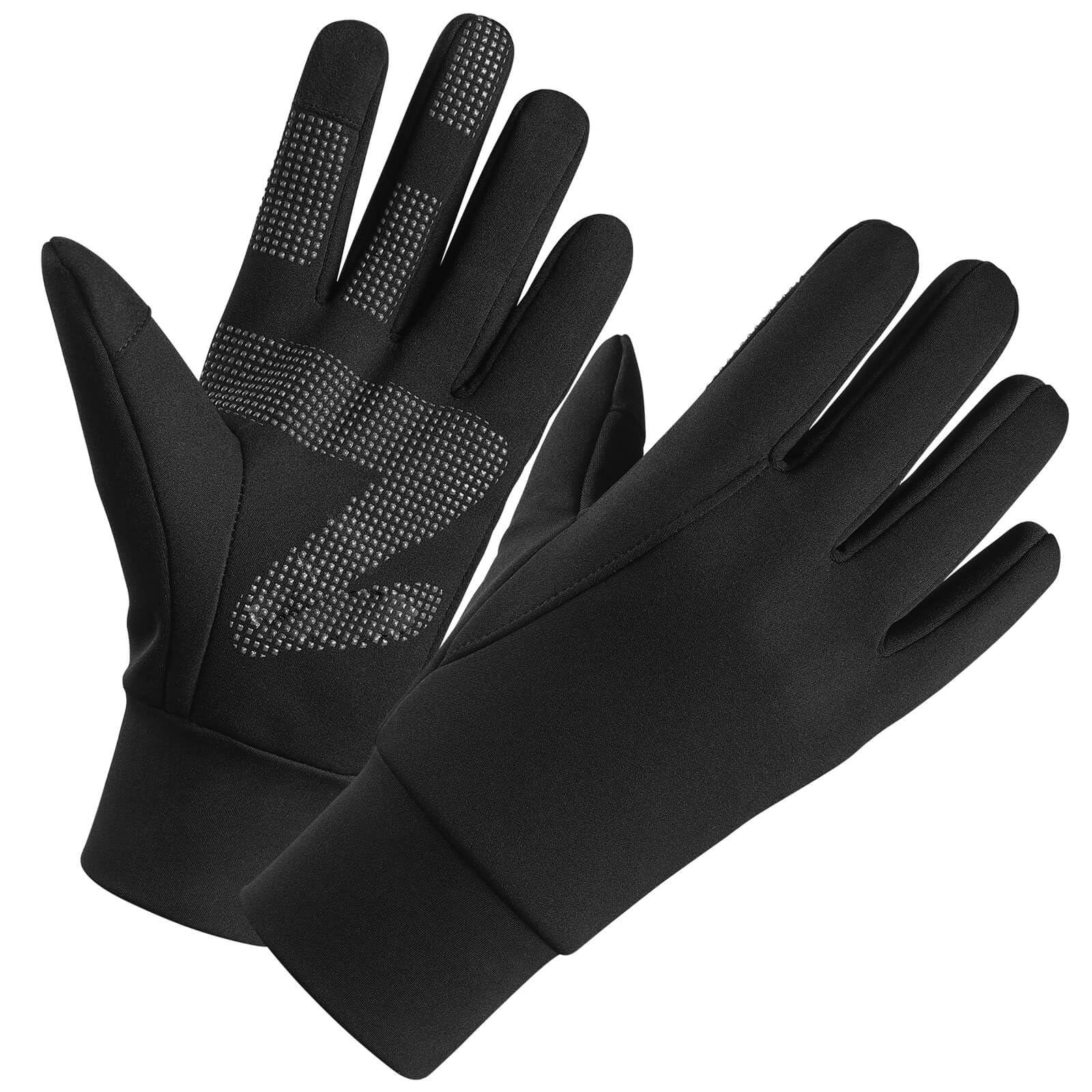 

Autumn and winter outdoor sports fleece warm cycling gloves non-slip waterproof mountaineering running fitness ski gloves S чёрный