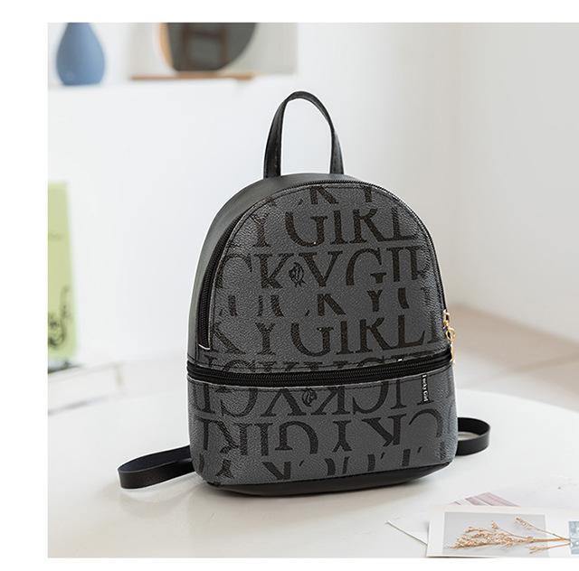 New Arrival Women Letter Printed Backpack Minimalist Design Daily Shoulder Bag