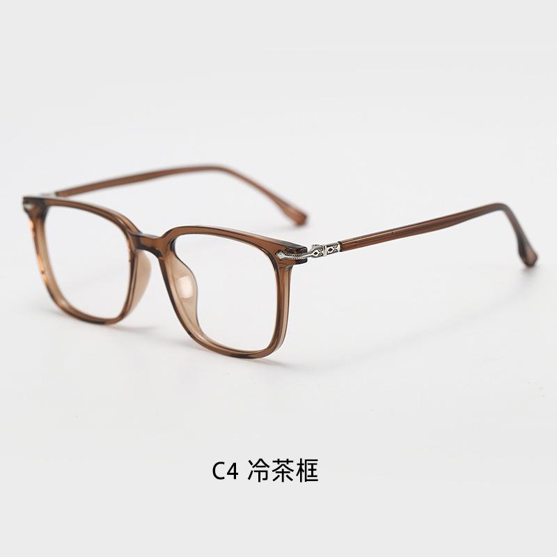 Honey-colored eyeglass frames for men and women, Japanese style, suitable for prescription lenses TR90Retro one-piece eyeglass frame for square and