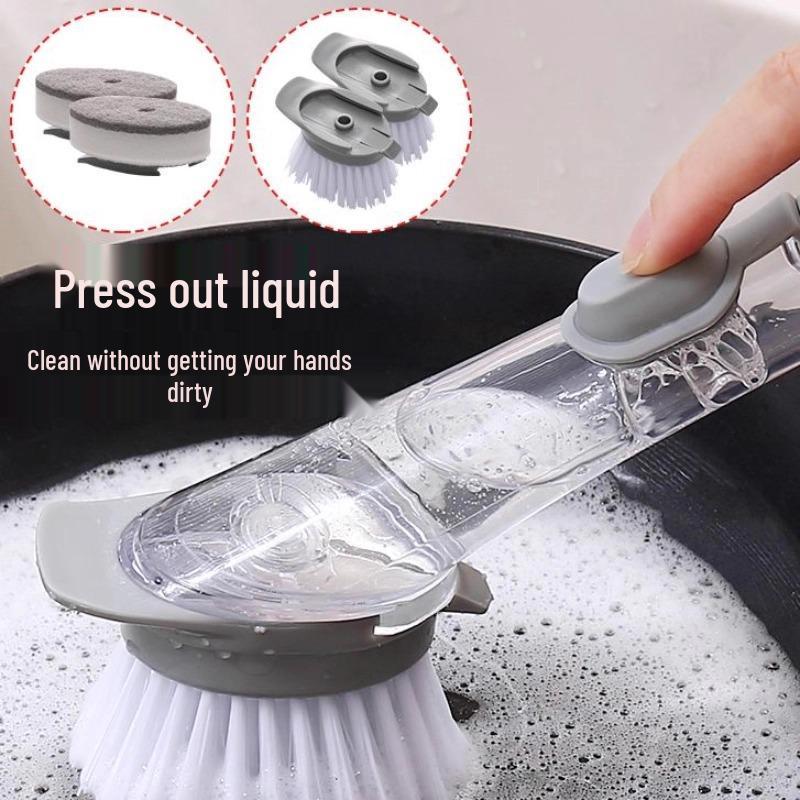 Long-Handle Kitchen Pot Brush with Auto Liquid Dispensing – Newcomer Discount
