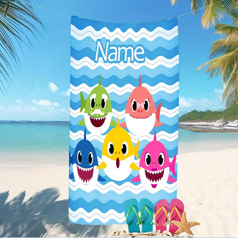 Customizable personalized beach towels Cute Shark themed designs.Suitable for the beach, yoga, sports;ideal as beach accessories