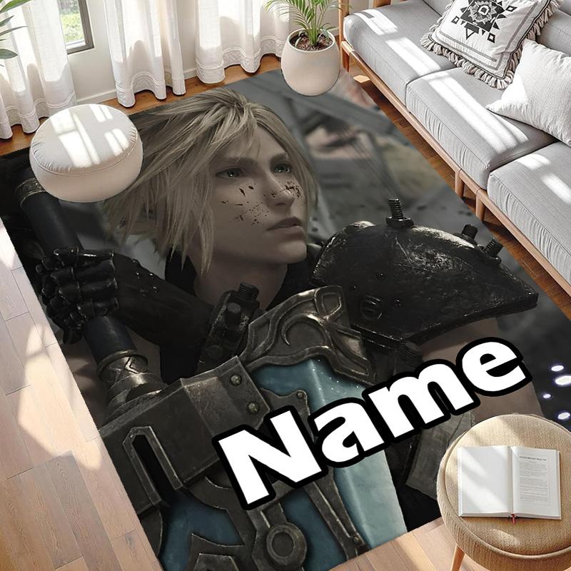 Benutzerdefinierter Name Personalisierter Final Fantasy Druck Teppich, Vielseitiger Heimdekor Teppich, für Spielzimmer, Wohnung, Balkon, Eingangsbereich, Flur Geschenk