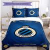 Set Biancheria da Letto 3 Pezzi Stampato FC Club Brugge Traspirante Copripiumino con Federe Biancheria da Letto Decorativa per Camera da Letto Casa