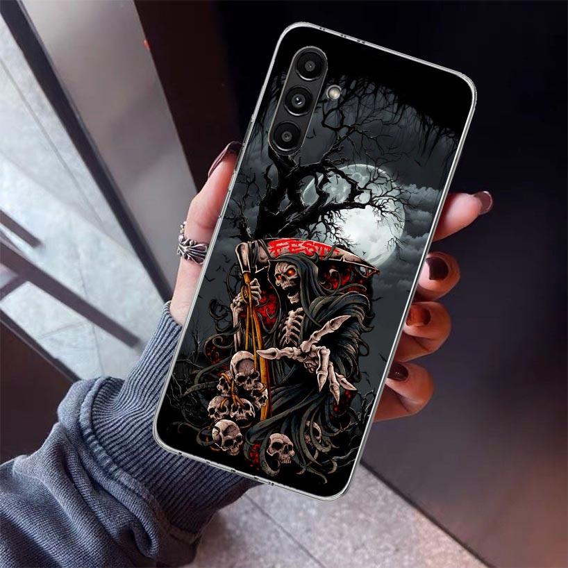 Death Grim Reaper Skull Scythe Phone Case For Samsung Galaxy A17 A57 A37 A16 A26 A36 A56 A15 A25 A35 A55 A14 A13 A54 A53 A34 A24