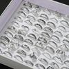 Korean Style 45-Piece Retro Silver Heart Ring Set - Versatile Stackable Fashion Accessories