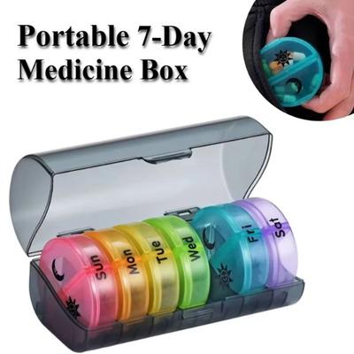 Dustproof Weekly Pill Organizer Large Compartments Moisture-proof Pill Storage Container Daily Pill Case At Time First Aid Kit