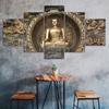 Buddha Statue Sculpture 5 Piece Canvas Wall Art Multi Panel Print Modern Poster Home Decor Picture Gift For Him For Her