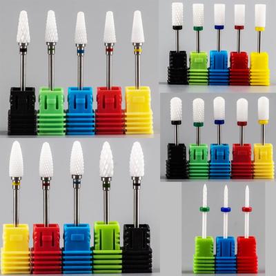 2pc Nail Drill Bits Ceramic Milling Cutter For Manicure Machine Removing Gel Varnish Drills Pedicure Mill Bits Files