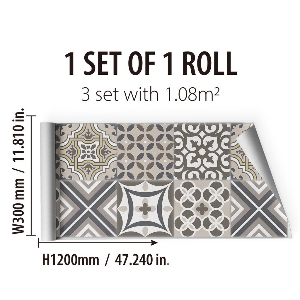 Bohemian Style Thickened Kitchen Sticker Waterproof Self-Adhesive Kitchen And Bathroom Wall Sticker Home Decoration Ethnic Pattern Wall Sticker