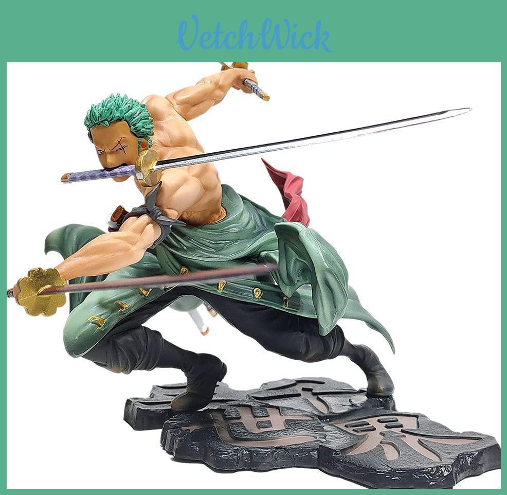 Impressionante Figura Colecionável de Anime Roronoa Zoro One Piece de 8 Polegadas Modelo