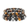 Gifts for Boyfriend Yoga Bangle Natural Hematite 8MM and 10MM Bead Elastic Bracelet for Men Wholesale