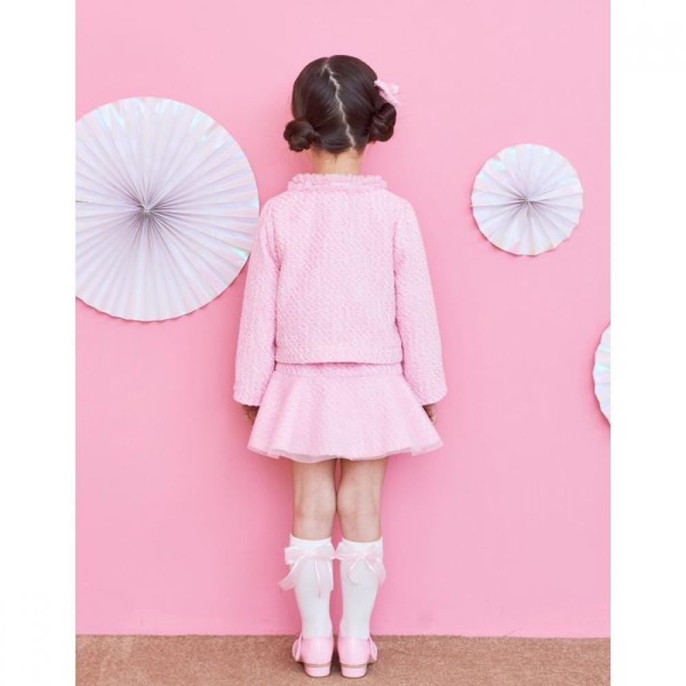 French Cat Pink Tweed Jacket Skirt Set Q41dck020